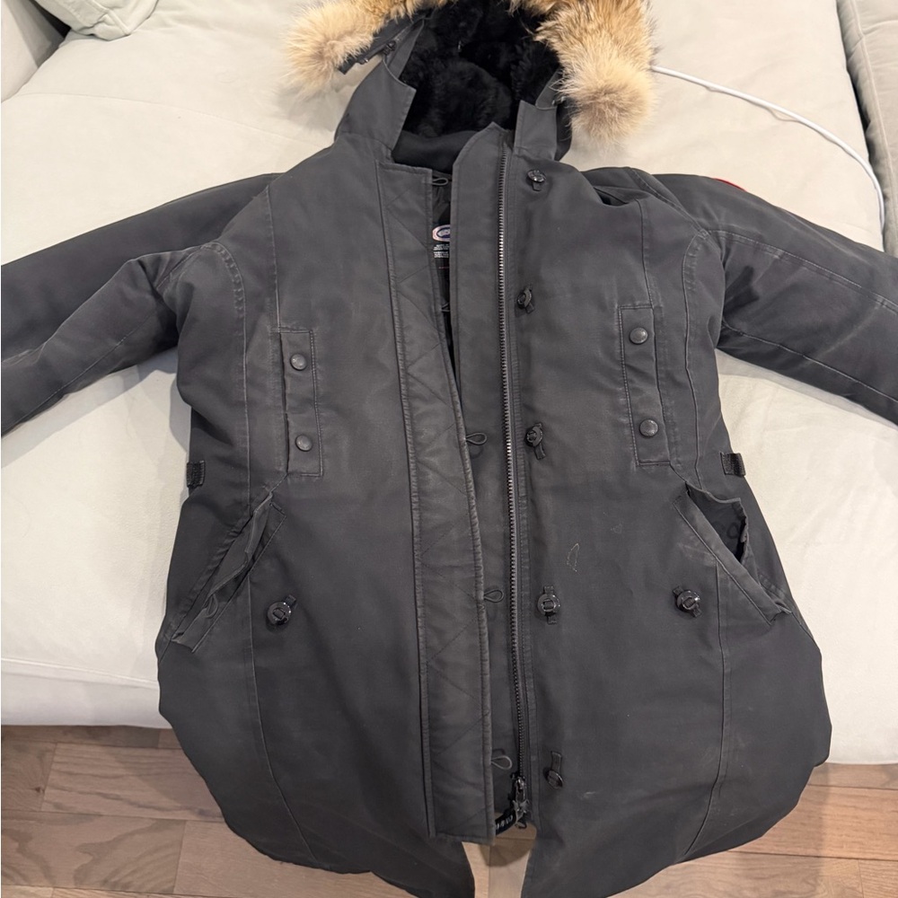 Black Parka with Fur Hood